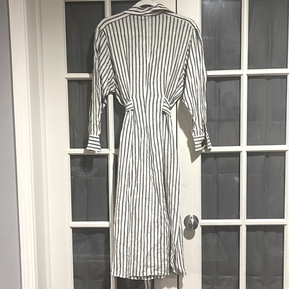 Zara Linen Striped Belted Dress - Picture 9 of 9